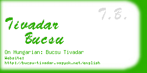 tivadar bucsu business card